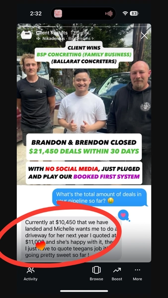 Client testimonial
