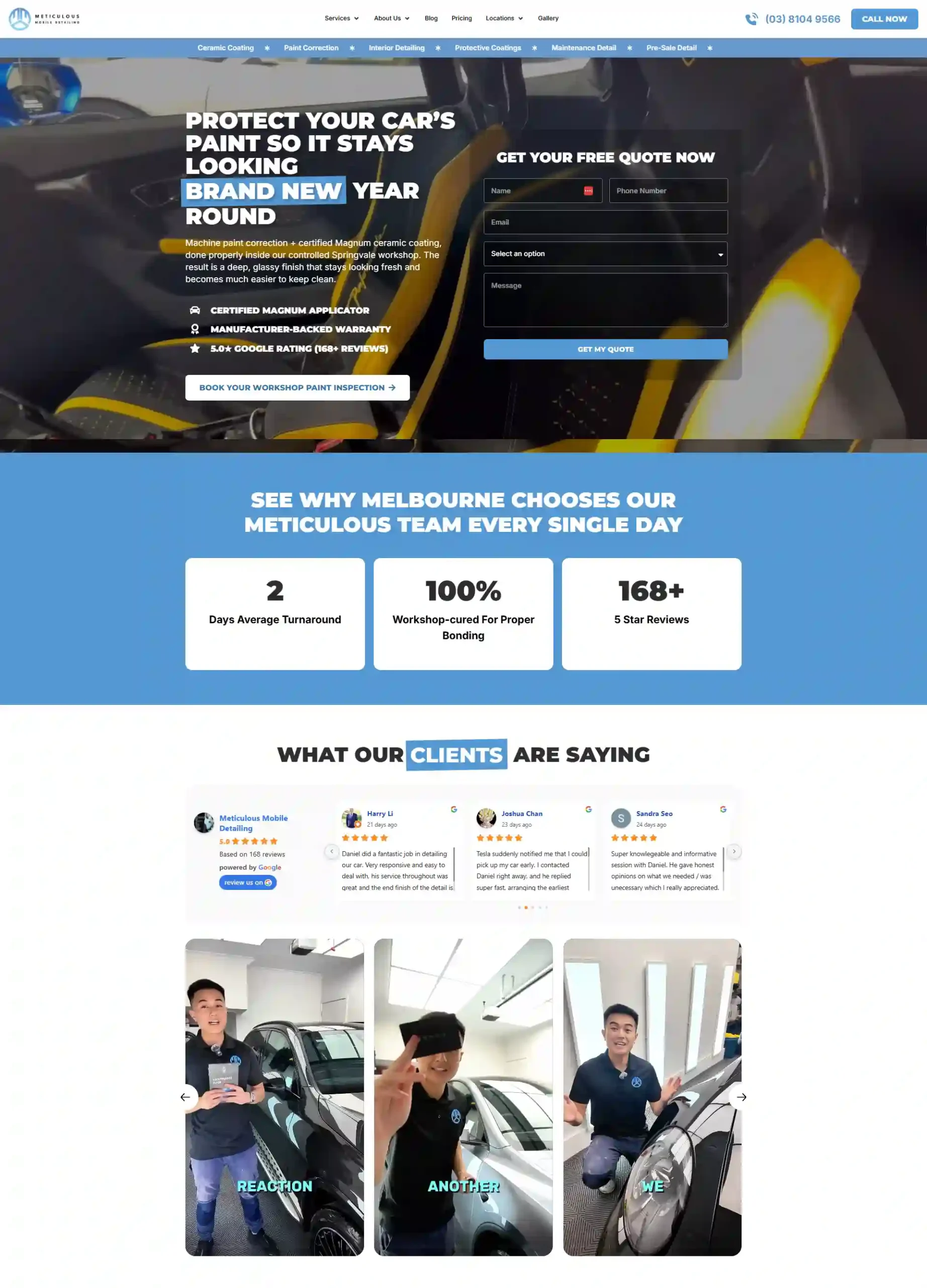 Website after the rebuild